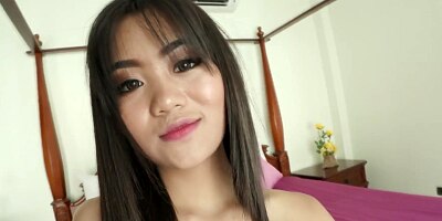 Skinny Thai whore has a huge appetite for cock
