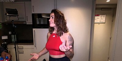 Big Ass French Girl Cheats on Her Boyfriend, Caught Masturbating and Fucked by Her Roommate