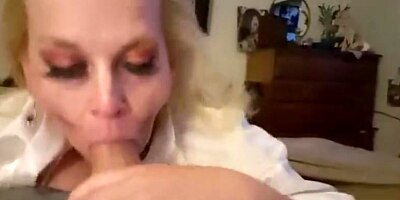 ROLEPLAY BLONDE MILF POPS VEIN GIVING STEP SON BLOWJOB FETISH