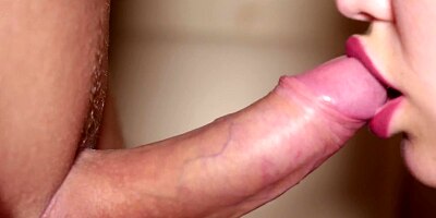 Cute Brunette Sensual Sucking Dick Lover - Cum in Mouth