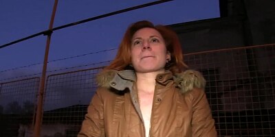 Ginger Woman Fucks A Stranger In His Car For Cash