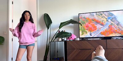 ARE THOSE MY BOXERS! Big titty Latina step sis squirts on my cock - Cami Strella x Lev Lieben