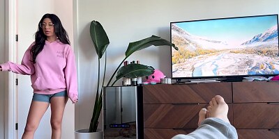 ARE THOSE MY BOXERS! Big titty Latina step sis squirts on my cock - Cami Strella x Lev Lieben