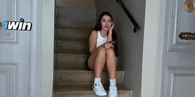 Girl Next Door Lost Her Home Keys But I Invited Her To My Place And Hard Fuck And Cum Inside Pussy!