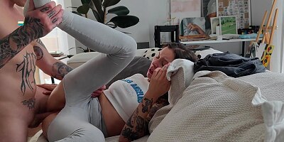 My friend's wife was talking to her husband on the phone while I fucked her in the Ass