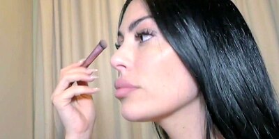 Busty Brunette Licks the Ass of a Horny Tattooed Boy After Giving Him a Blowjob