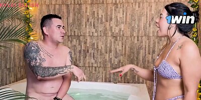 Latina MILF Kylei Eliish Rides Her Boyfriend's Friend After Catching Him Naked in Her Jacuzzi