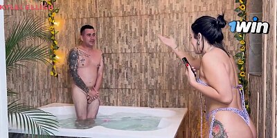 Latina MILF Kylei Eliish Rides Her Boyfriend's Friend After Catching Him Naked in Her Jacuzzi