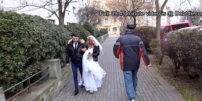 DEBT4K. Debt is the reason bride has sex with stranger near poor groom