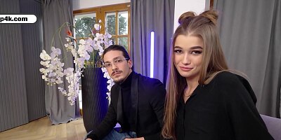 VIP4K. Fucked a pretty girl in a threesome after getting the morning coffee