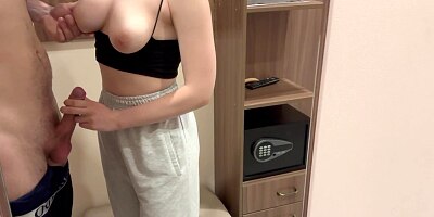 Petite Russian with big tits gets fucked for cash