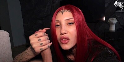 She got horny watching porn and couldn't resist grabbing my cock / Angelssex
