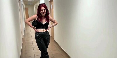 French Goth Cheats On Her Boyfriend In A Corridor And Toilet For Concert Tickets!