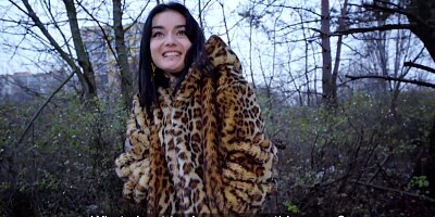 Public Agent French babe Crystal Cherry outdoor blowjob and big dick pov
