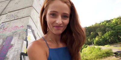 Public Agent Hitchhiking redhead loves my big dick