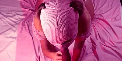 Petite Stepsister squirts and gags for cum in mouth