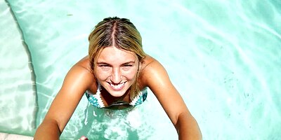 My Perverted Step Bro Nutted on Me in the Pool
