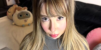 POV - Cutie Latina STEPSIS Caught Watching Hentai Gave Me a Sloopy Blowjob