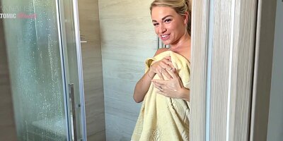 My Neighbor Catches Me Jerking Off and Decides to Take It in Her Mouth