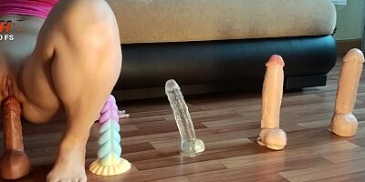 Testing big cocks with a tight pussy
