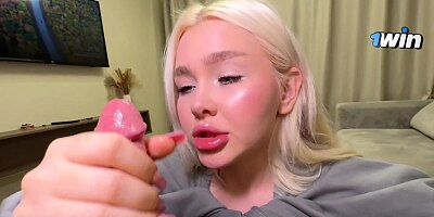 Big ass chick poses for you. She takes cock in her mouth and pussy and cum on her face.
