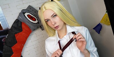 On his coming of age, Maka Alban from the anime "Soul Eater" gets one orgasm.