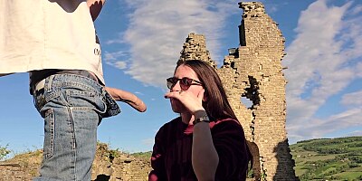 stranger cum in my throat after public blowjob - little arden