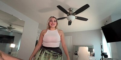 Making Big Booty Latina Stepsis Late to Tennis Practice