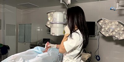 I Think I'm Lying On The Operating Table In The Hospital, But The Nurse Started Jerking Me Off