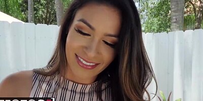 MOFOS - Amateur Latina Katana Kombat takes pov cumshot