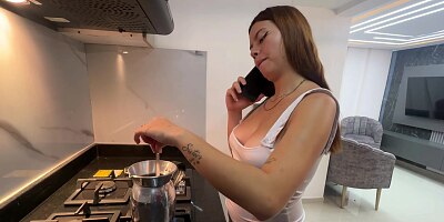 I offer my neighbor a delicious coffee in exchange for giving me his cock for my delicious ass.