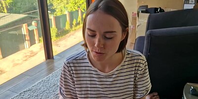 Waited a month for a blowjob, filled a cutie with cum with a bob