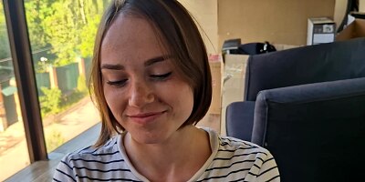 Waited a month for a blowjob, filled a cutie with cum with a bob