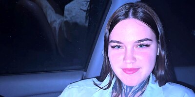 Tender sex in the car. Fucked a schoolgirl in the mouth and wet pussy