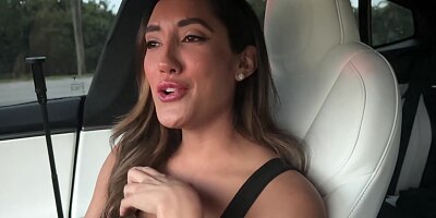 Auto pilot helps with sex on the road with Luke Cooper & Chloe Amour