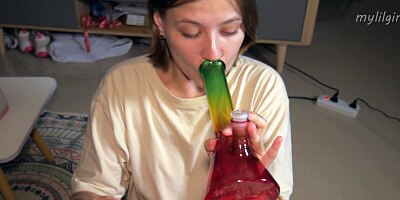Hot chick sucking me off the whole night