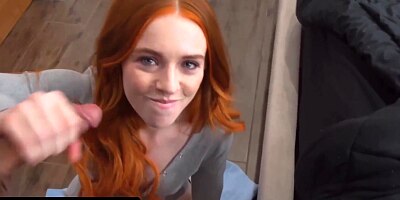 Sis Loves Me - Gorgeous Redhead Hottie Gags On Her Step Brother's Big Cock