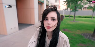 Pretty Girl Masturbates in a Cafe and On the Street, Sucked in Public - pinkloving