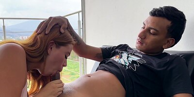 Sexy horny stepsister asks me to please her by putting my delicious and huge cock in her