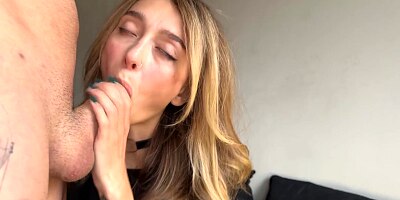 Hot girl sucks big cock