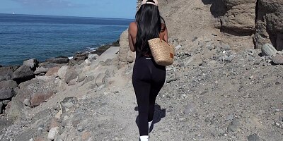 BEACH ADVENTURE: Perfect Tits & Big Ass Exposed in Public Gets Fucked After Topless - Who Is Lilly