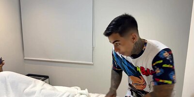 My father's wife lets me into her room, but I get horny and fuck her.