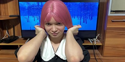 Step Sister Tried On a New Student Blowjob Uniform and Showed To Step Brother Her Skill