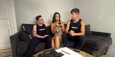 Teasing Two Studs, Nuria Millan Gets Double-Penetrated in Both Holes