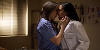 GIRLSWAY - Want Me To Keep That Secret, Doctor Vicki Chase? Better Spread Those Legs! With Sinn Sage