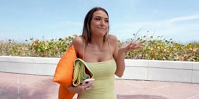 BANGBROS - Dirtydanii 69 Gets Johnny's Cum All Over Her Tits and Pretty Face Inside The Bang Bus