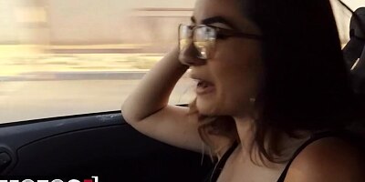 MOFOS - Callie Jacobs Rewards The Stranger That Helped Her With Her Perfect Skinny Body