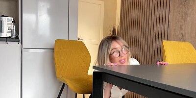 sucked step dad during breakfast and masturbated ass