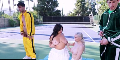 Tennis Game With Slut Stepmoms Leads To Foursome Fuckfest Orgy - Kenzie Taylor & Mona Azar - Swappz