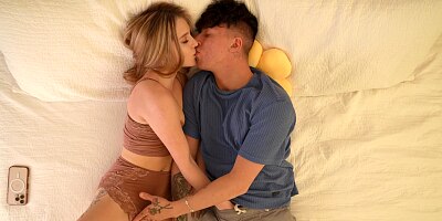Baby Seeking Becky Summer asks, "Do you wanna feel how wet my pussy is?"